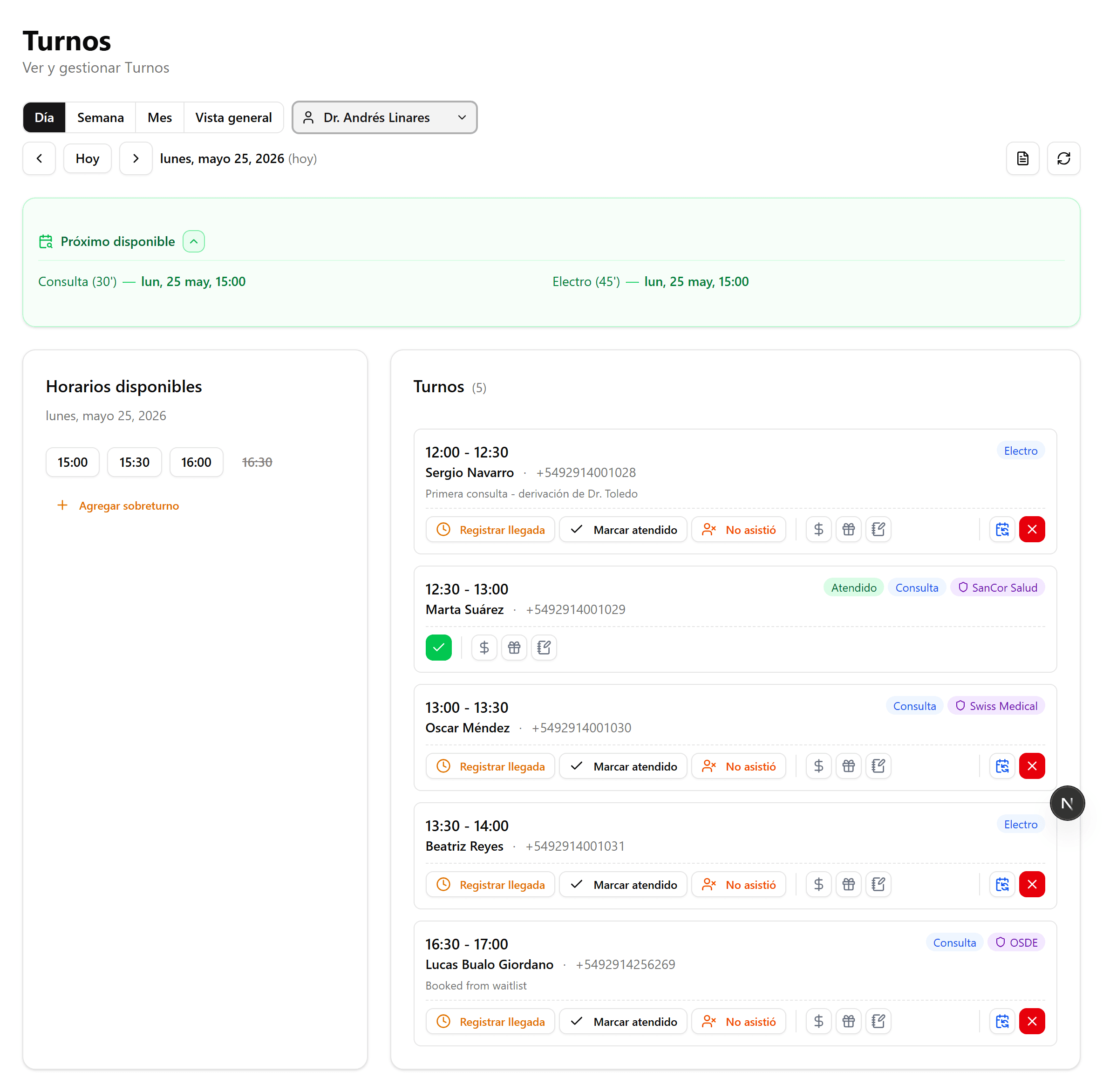 Agenda in day view