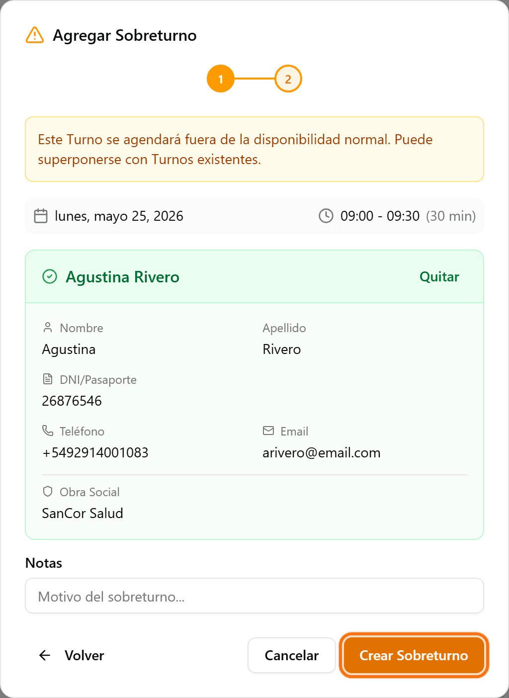 Create Overbook button