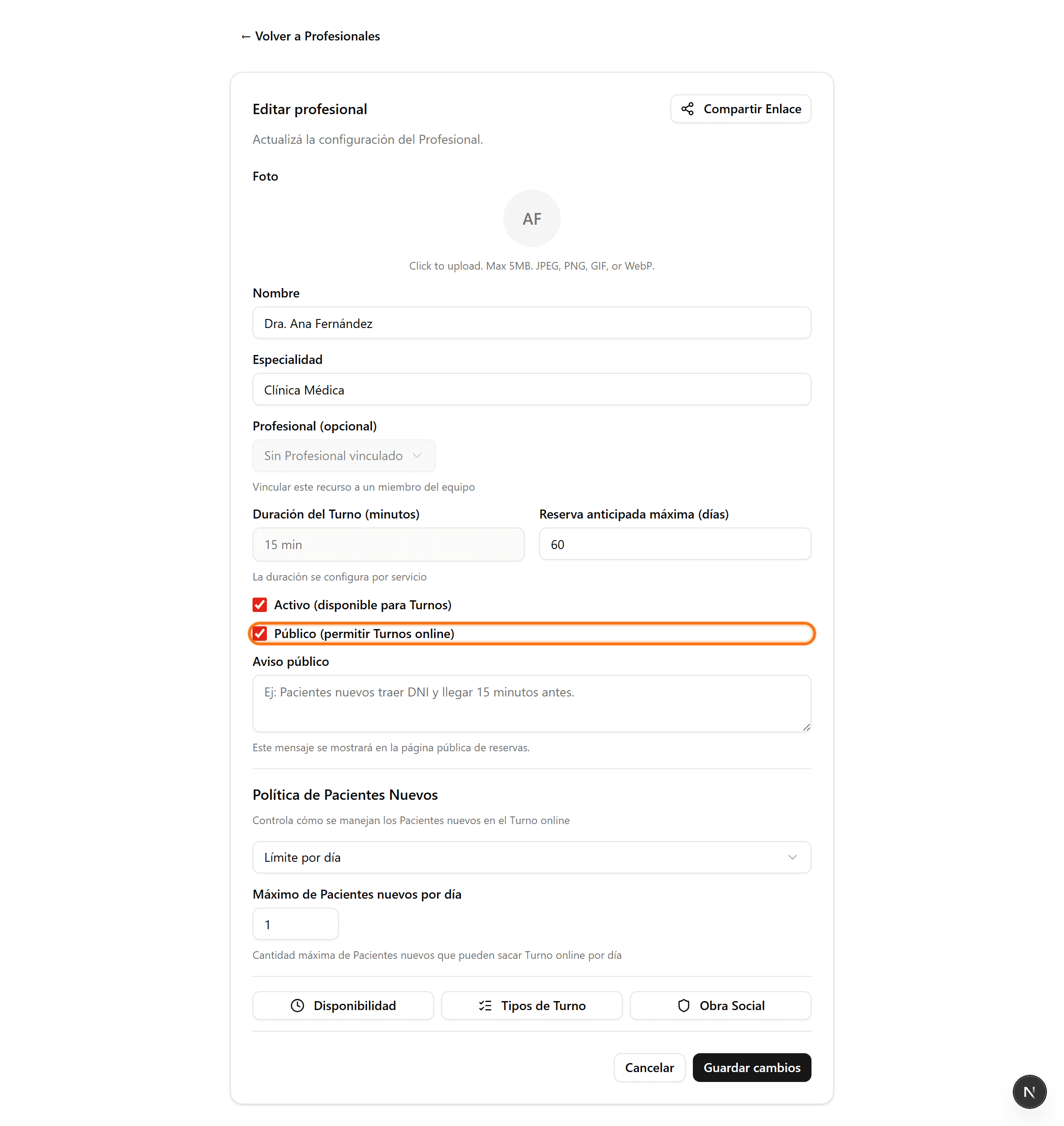 Publicly visible checkbox enabled