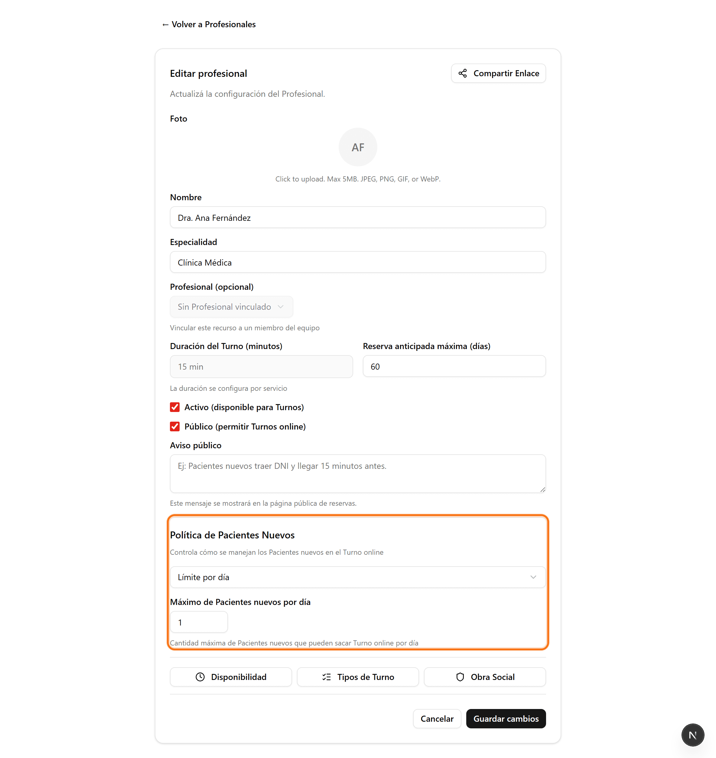 First-visit policy section