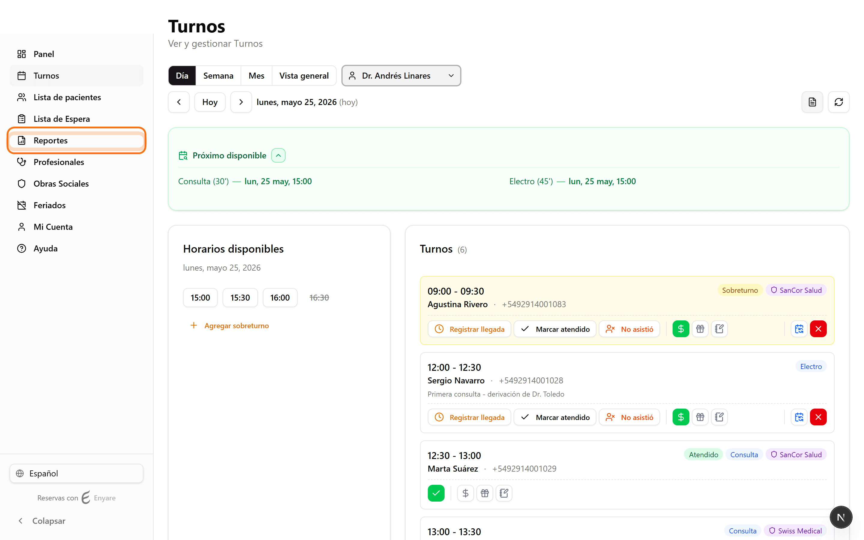 Reports page