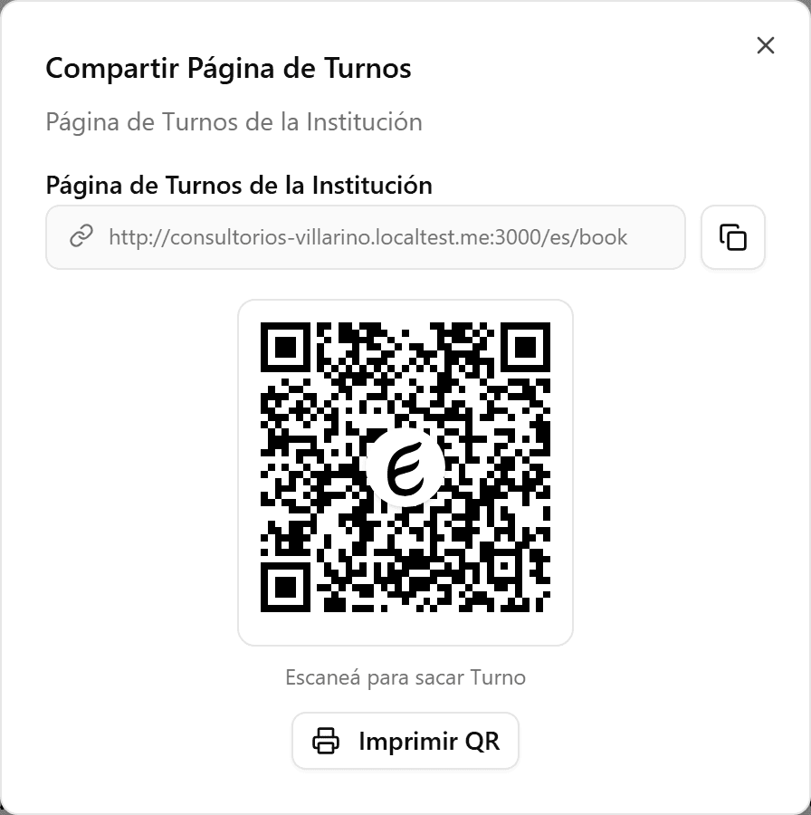 Dialog with the link, QR code, and Print QR button