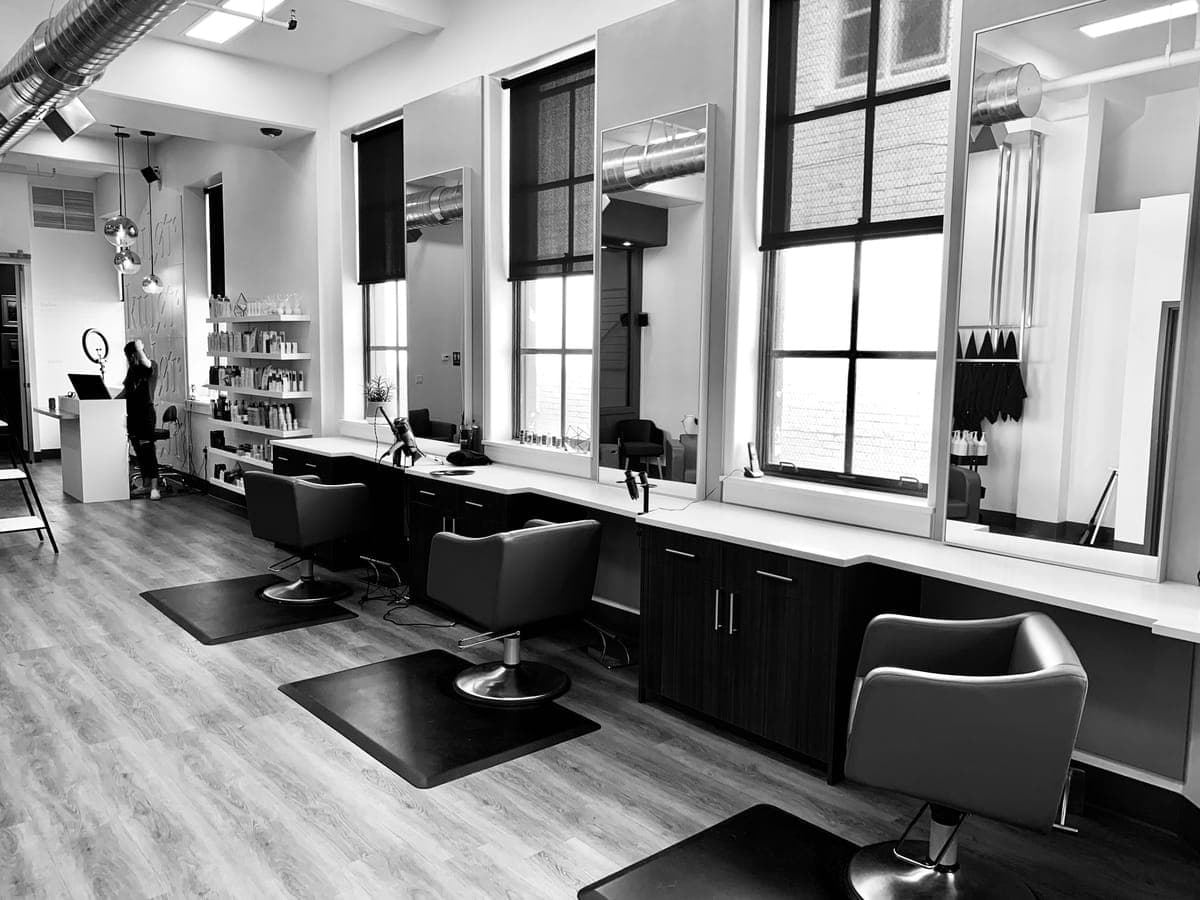 Stylist working in a hair salon
