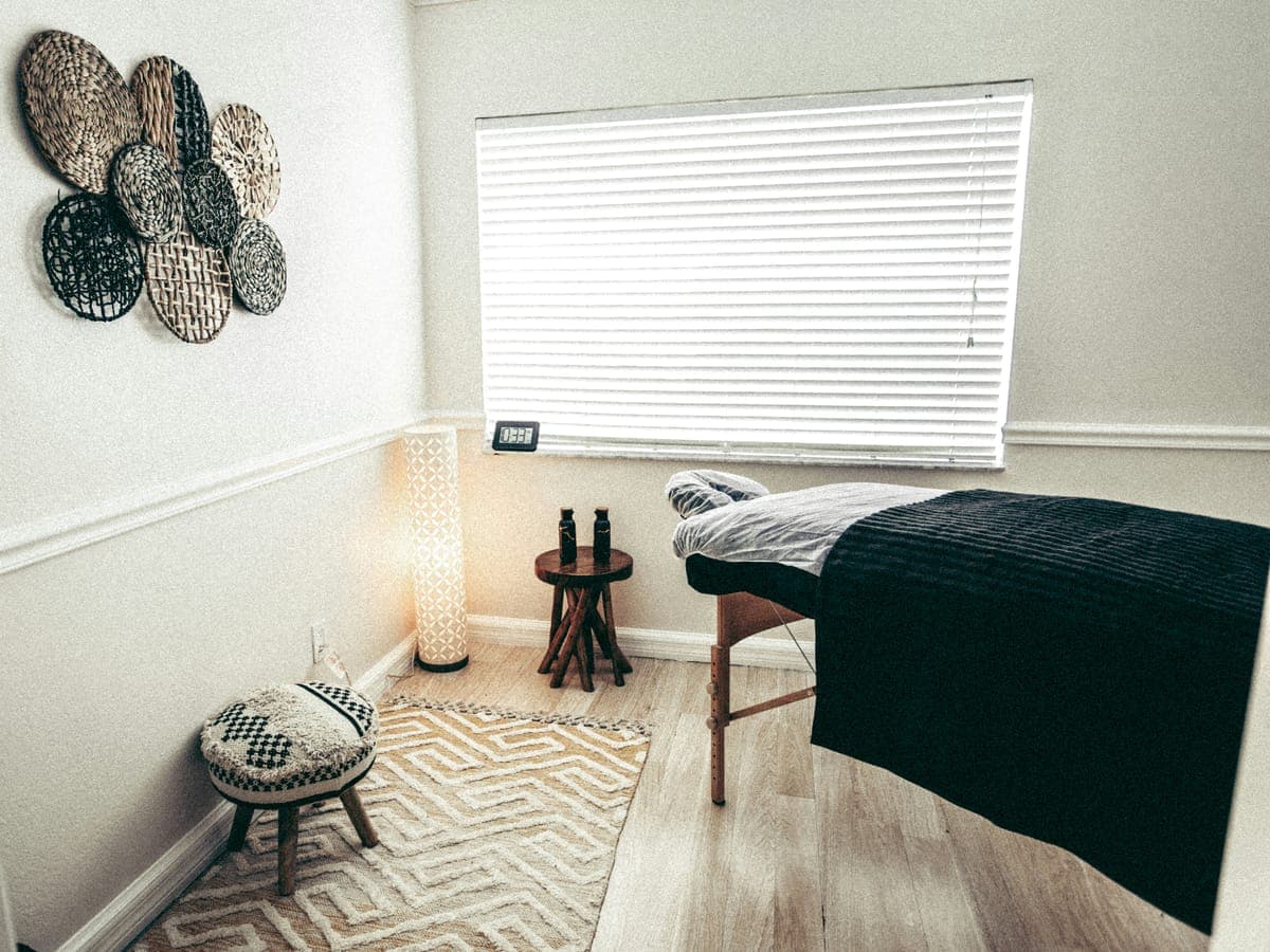 Spa room prepared for a wellness treatment
